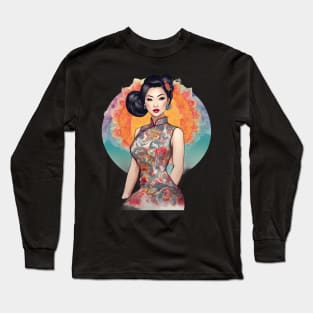 Chinese Dragon Lady Long Sleeve T-Shirt